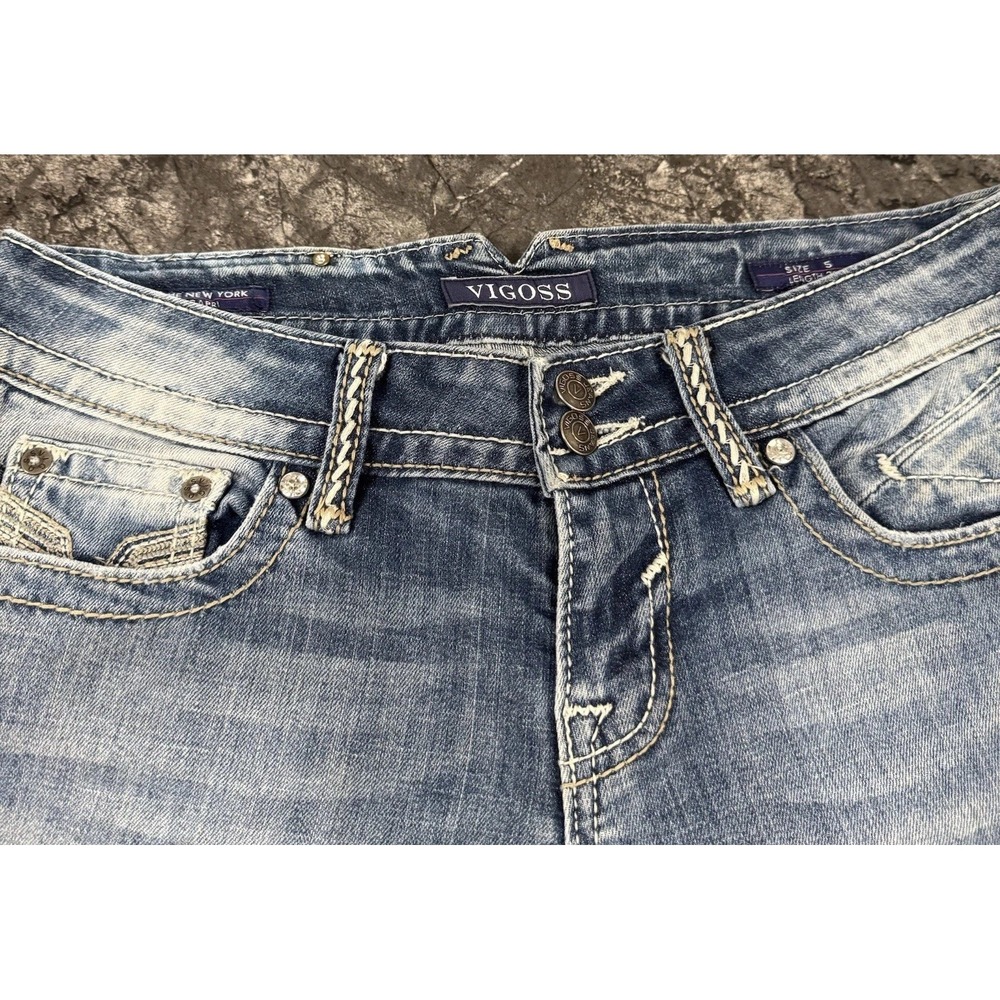 Vigoss The New York Capri Womens Embellished Embroidered Back Flap Pocket Sz 5 - Picture 9 of 16